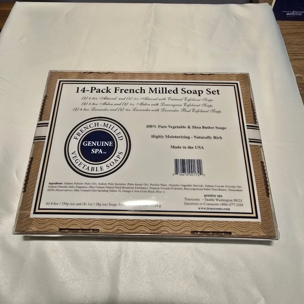 French Milled Vegetable Soap 4 POUNDS! Lavender Melon Almond Exfoliating Vintage